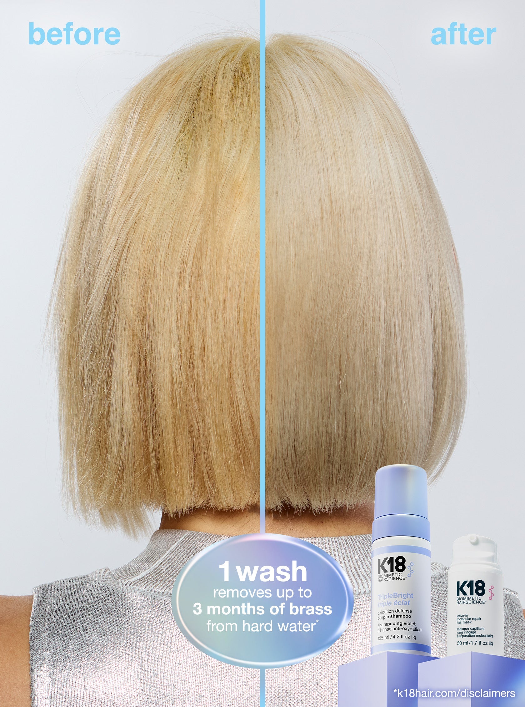 K18 TripleBOND Oxidation Defense Purple Shampoo