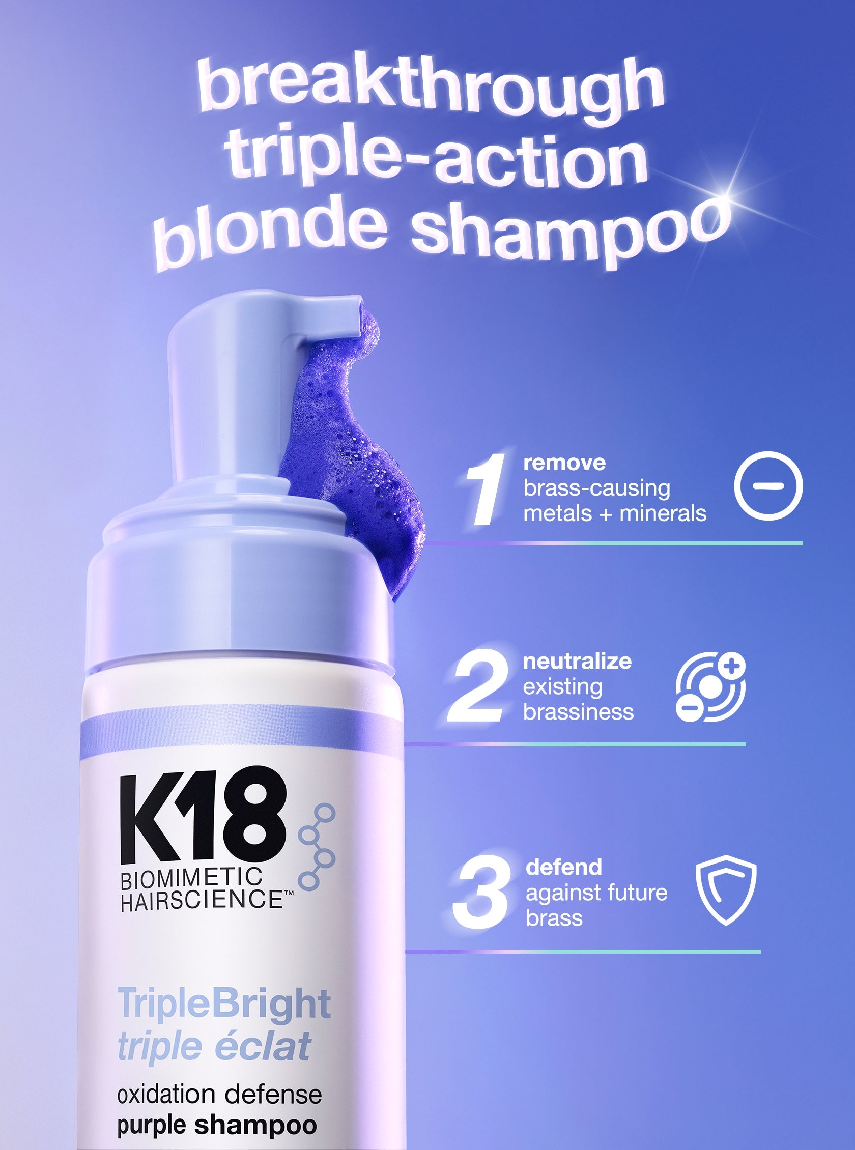 K18 TripleBOND Oxidation Defense Purple Shampoo