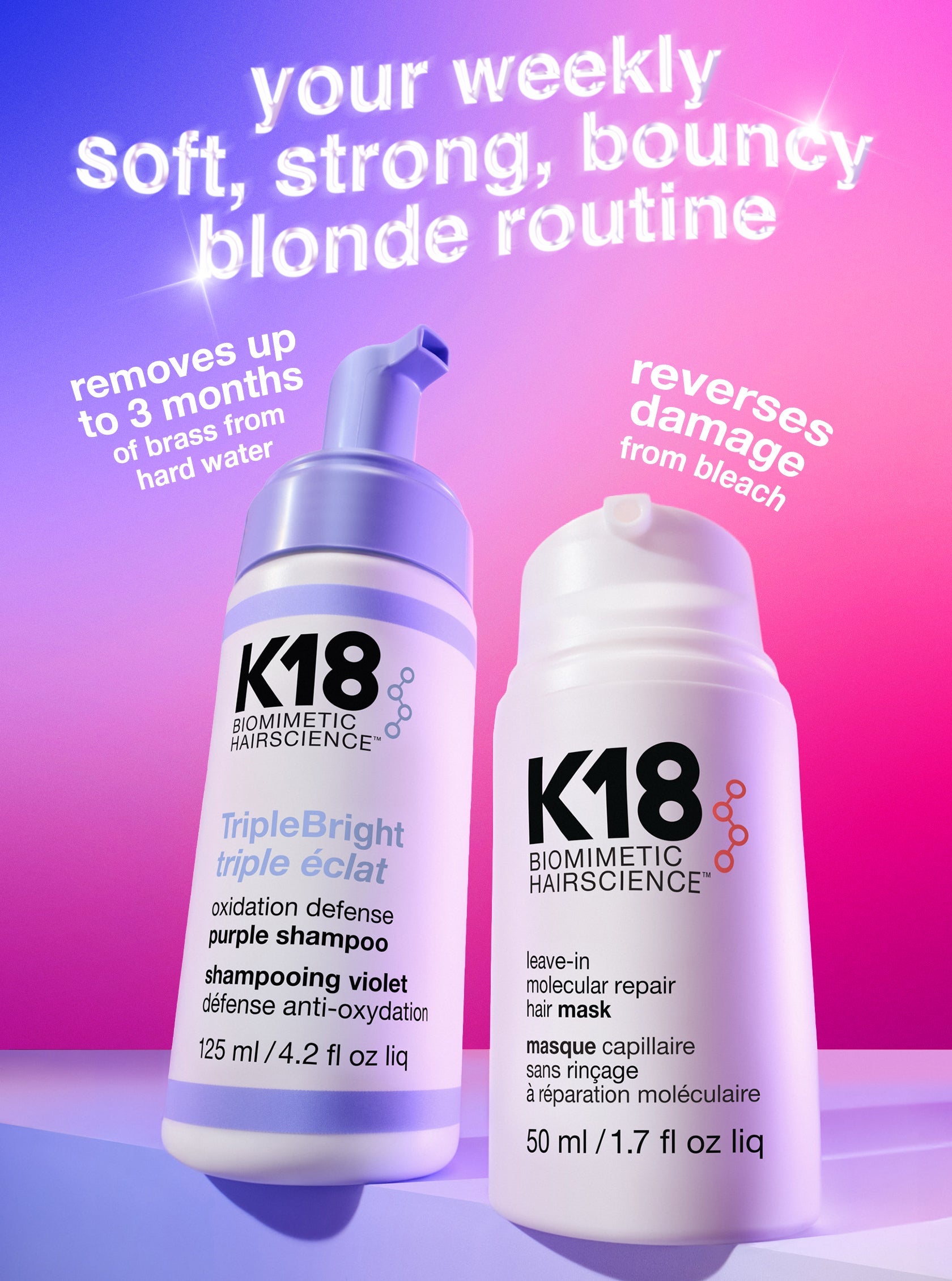 K18 TripleBOND Oxidation Defense Purple Shampoo