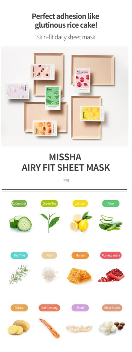 MISSHA Airy Fit Sheet Mask Red Ginseng 19g