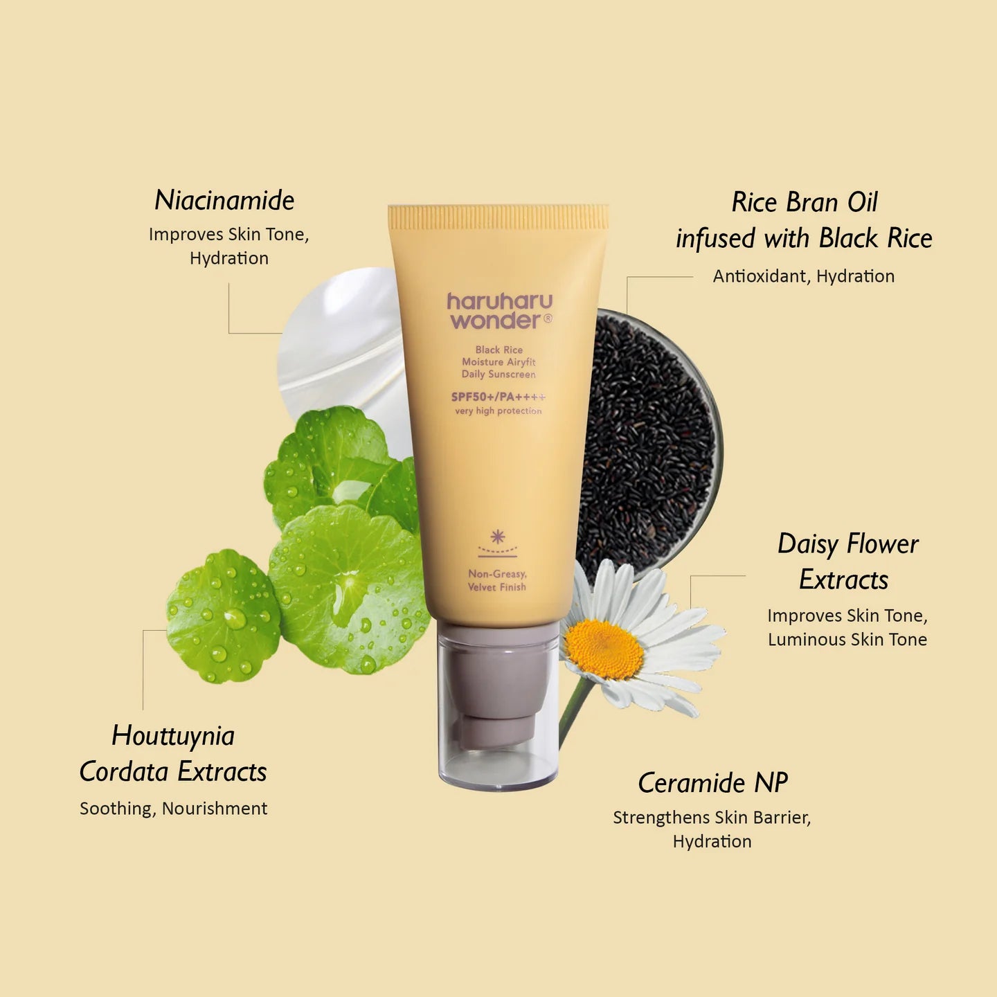 Haruharu Wonder Moisture Airyfit Daily Sunscreen SPF50+ PA++++ 50ml