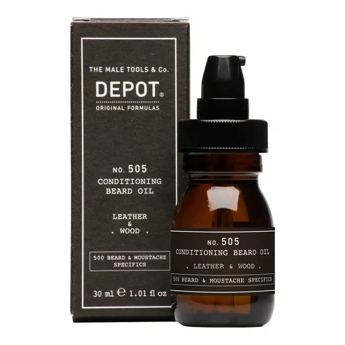 Depot No. 505 Conditioning Beard Oil 30ml - LEATHER &amp; WOOD
