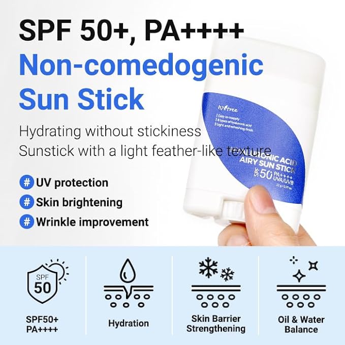 Isntree Αντηλιακό Στικ με Υαλουρονικό Οξύ Airy Sun Stick SPF 50+ PA++++ 22γρ