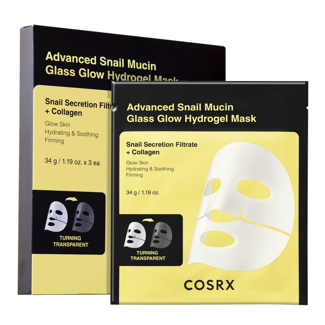 COSRX Advanced Snail Mucin Glass Glow Hydrogel Mask 34g