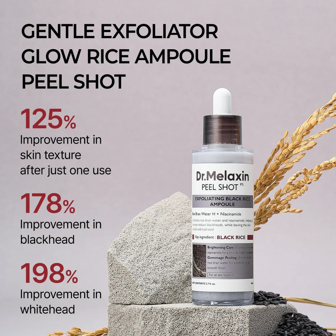 Dr Melaxin Peel Shot Exfoliant Black Rice Ampoule 80ml