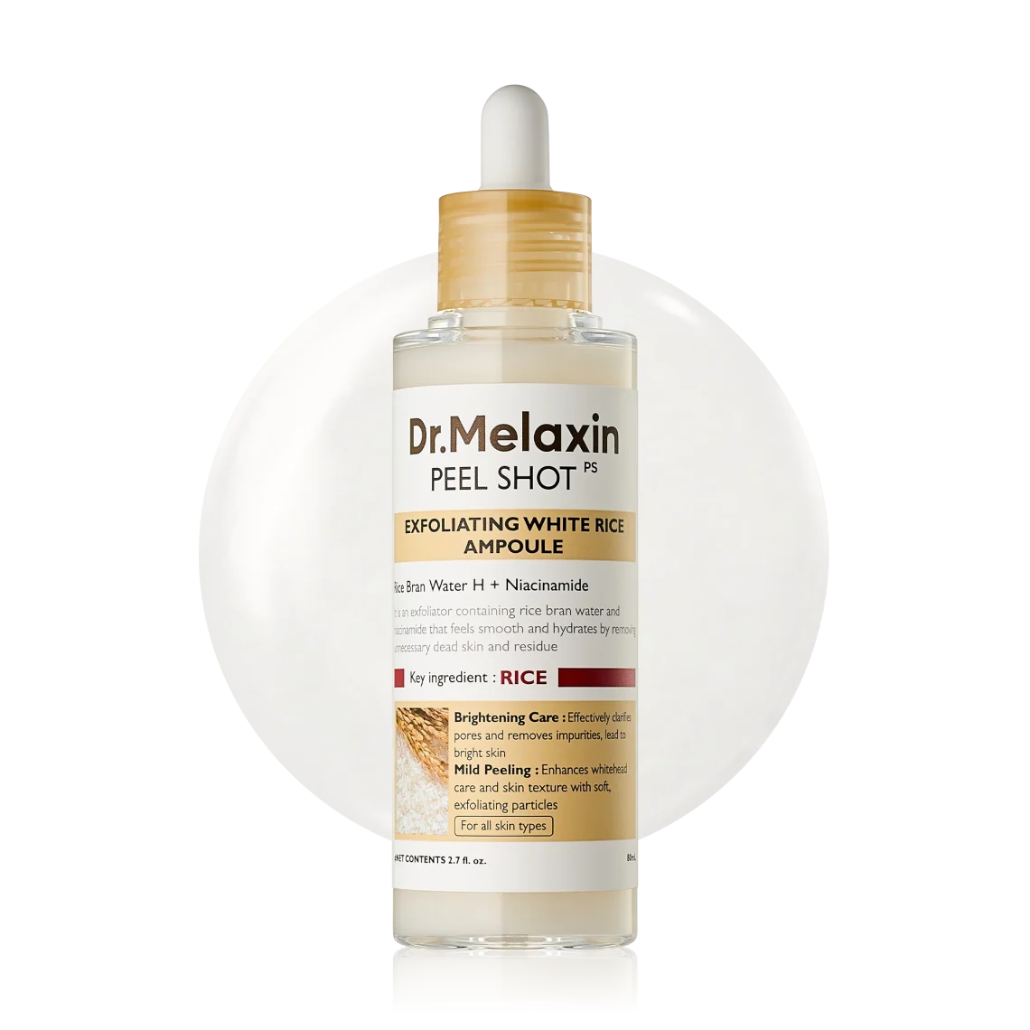 Dr Melaxin Peel Shot Exfoliant White Rice Ampoule 80ml