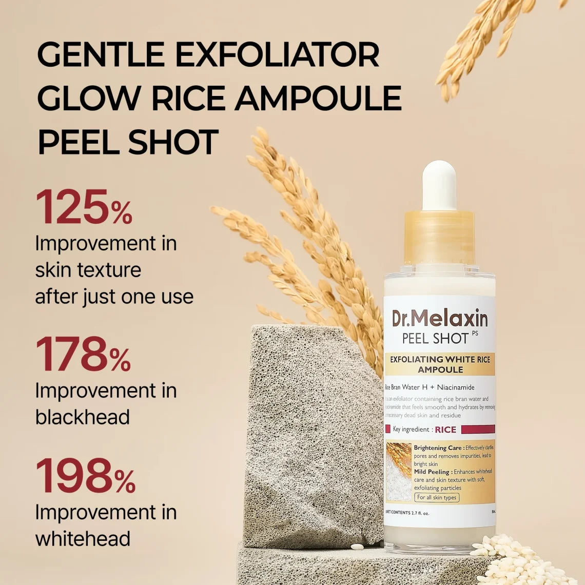 Dr Melaxin Peel Shot Exfoliant White Rice Ampoule 80ml