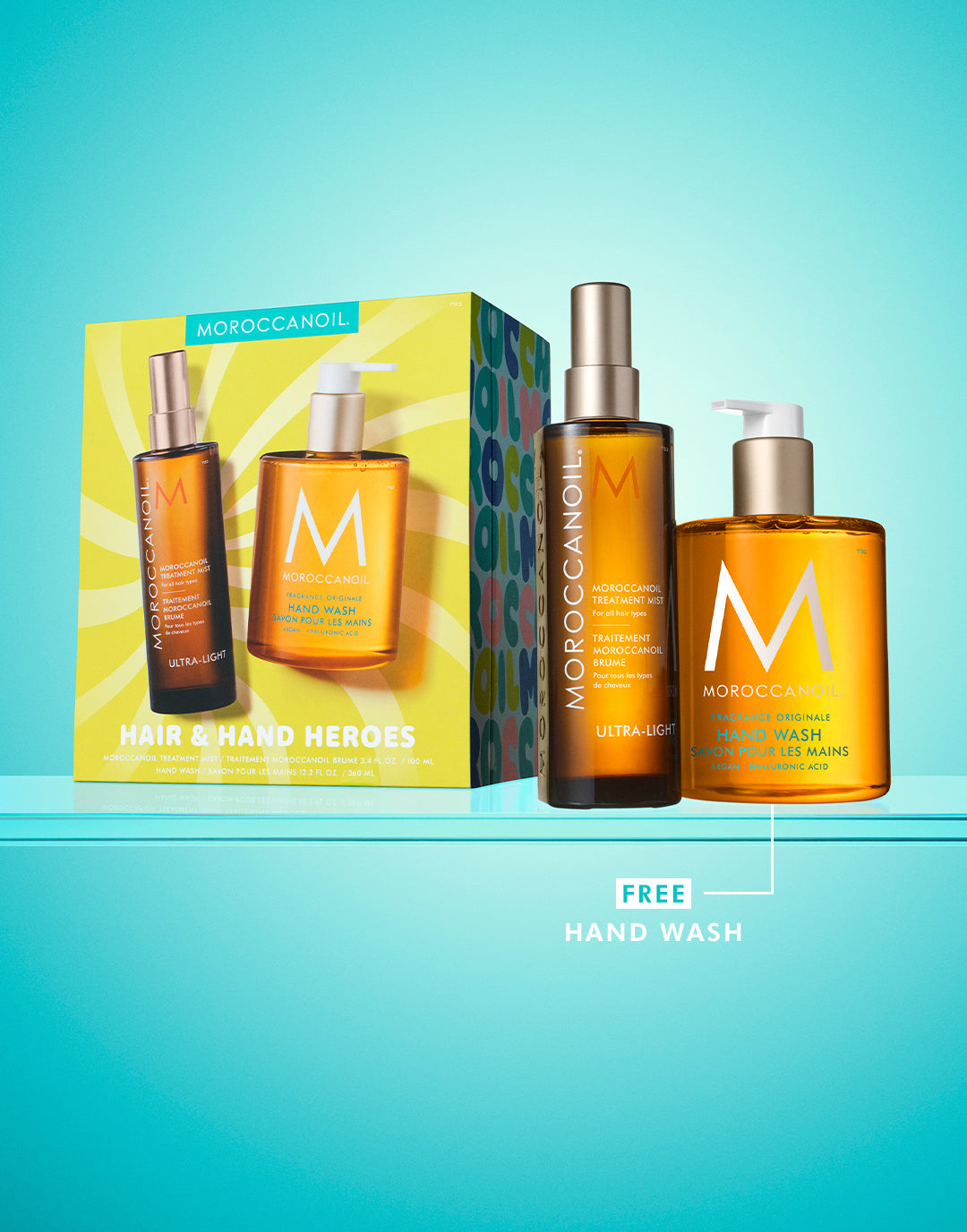 MOROCCANOIL Hair & Hand Heroes Set - Mist packaging with Treatment Mist and Hand Wash