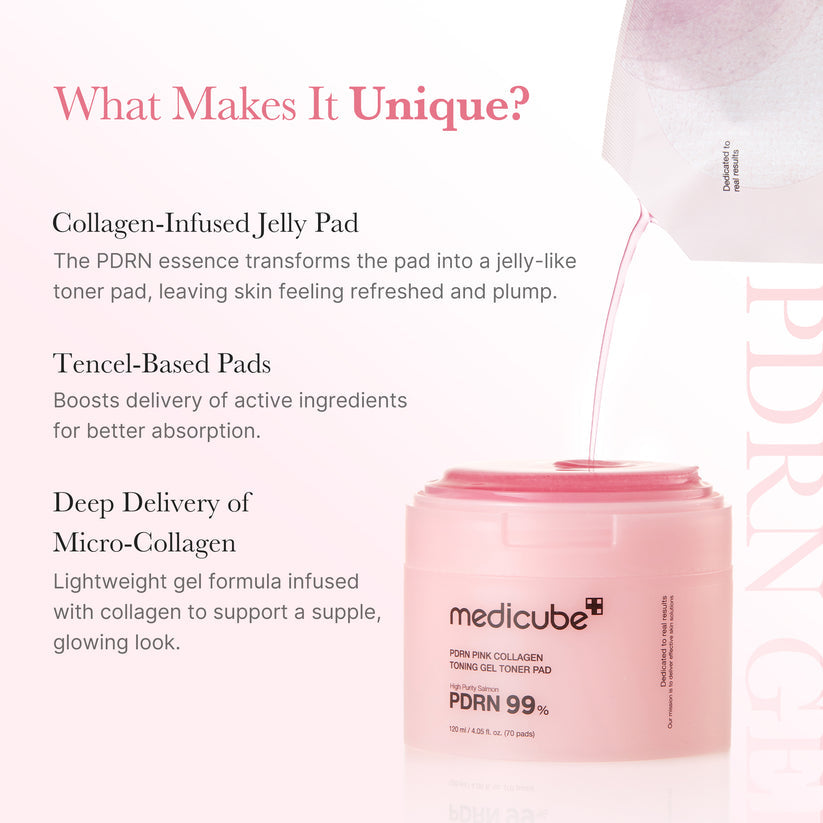 Medicube PDRN Pink Collagen Toning Gel Toner Pad 70pcs