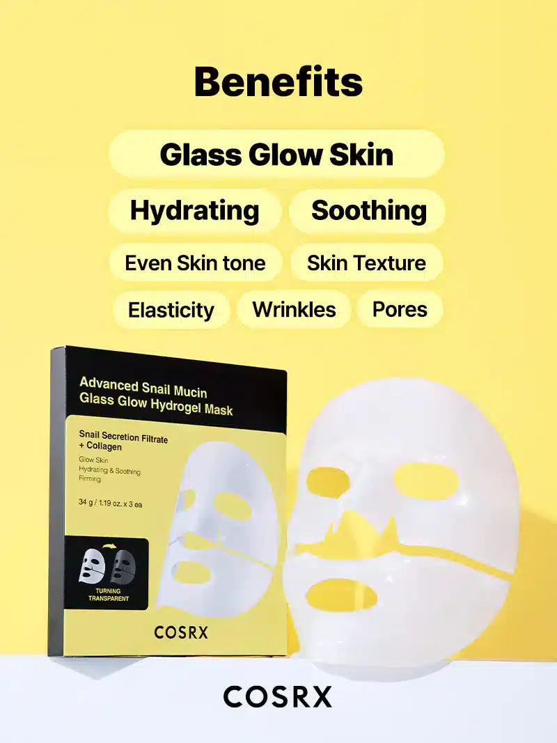 COSRX Advanced Snail Mucin Glass Glow Hydrogel Mask 34g