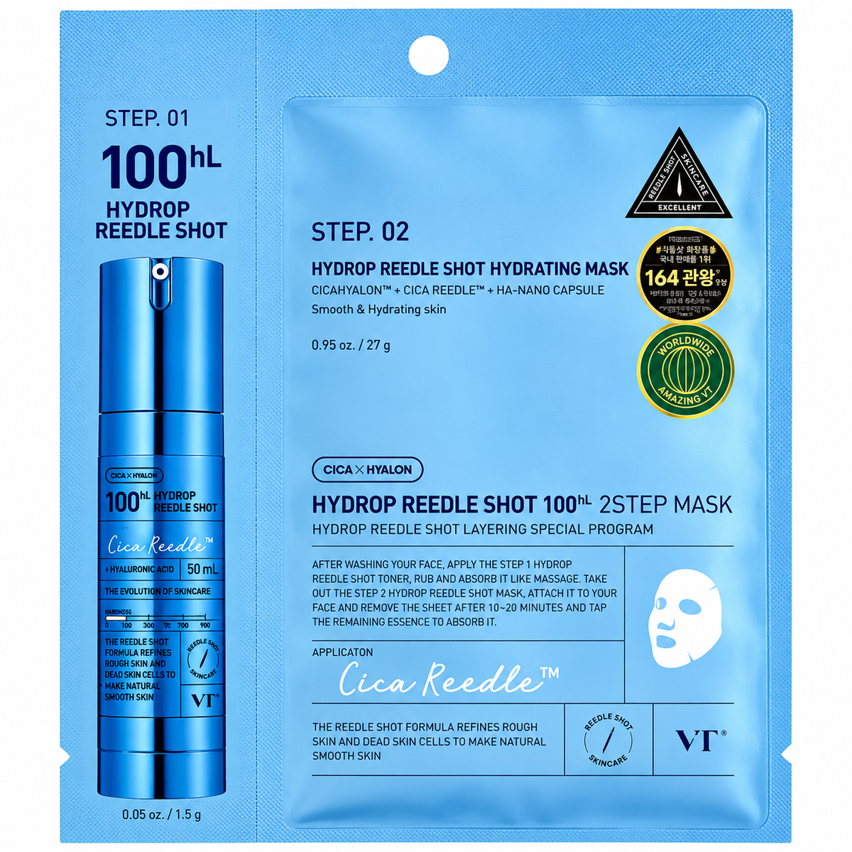 VT Cosmetics Hydrop Reedle Shot 100 2-Step Hydrogel Mask sachet