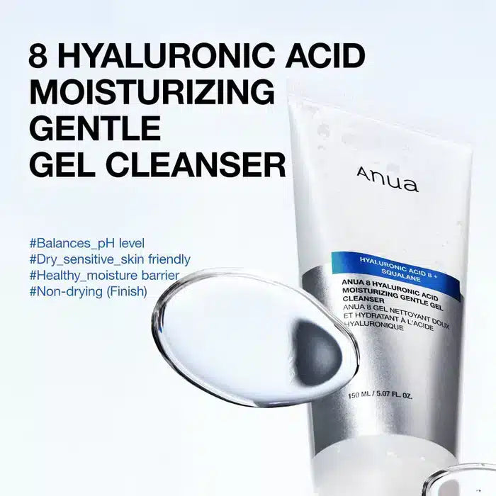 ANUA 8 Ενυδατικό Απαλό Gel Καθαρισμού με Υαλουρονικό Οξύ 150ml