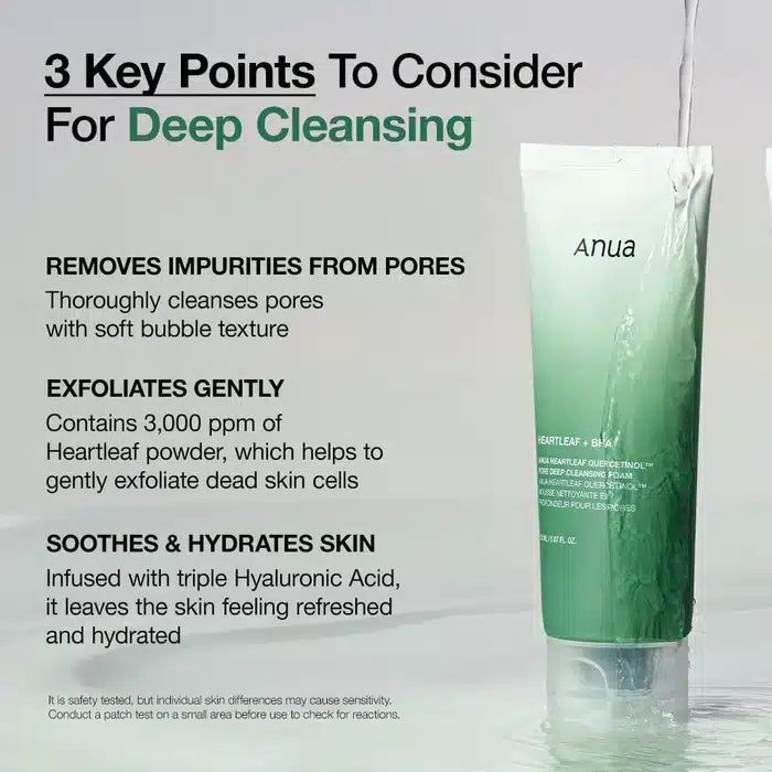 ANUA Heartleaf Quercetinol Pore Deep Cleansing Foam 150 ml