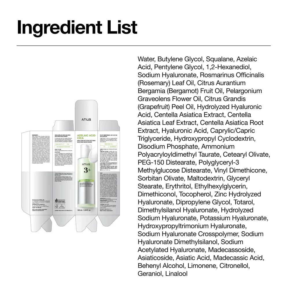 Anua Azelaic Acid CICA Skin Soothing Moisturizer 100ml