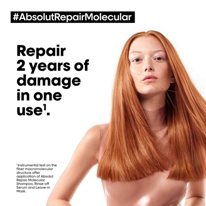LOREAL PROFESSIONNEL ABSOLUT REPAIR MOLECULAR Deep molecular repairing leave-in mask for damaged hair 100ML - Image 3