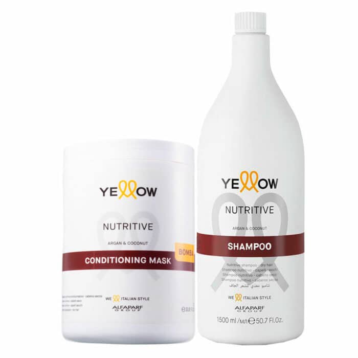 ALFAPARF YELLOW NUTRITIVE COCONUT SHAMPOO 1500ML – MASK 1000ML - Image 1