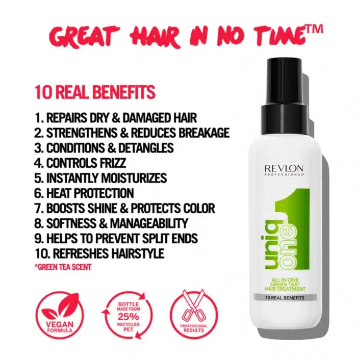 REVLON PROFESSIONAL UniqOne Hair Treatment Green Tea Fragrance 150ml - Image 5