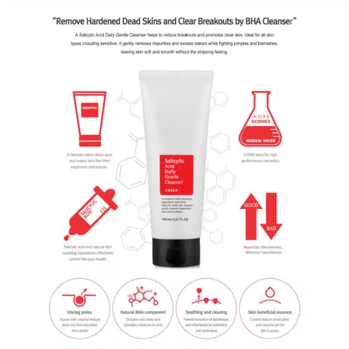 COSRX Salicylic Acid Daily Gentle Cleanser 150ml - Image 2